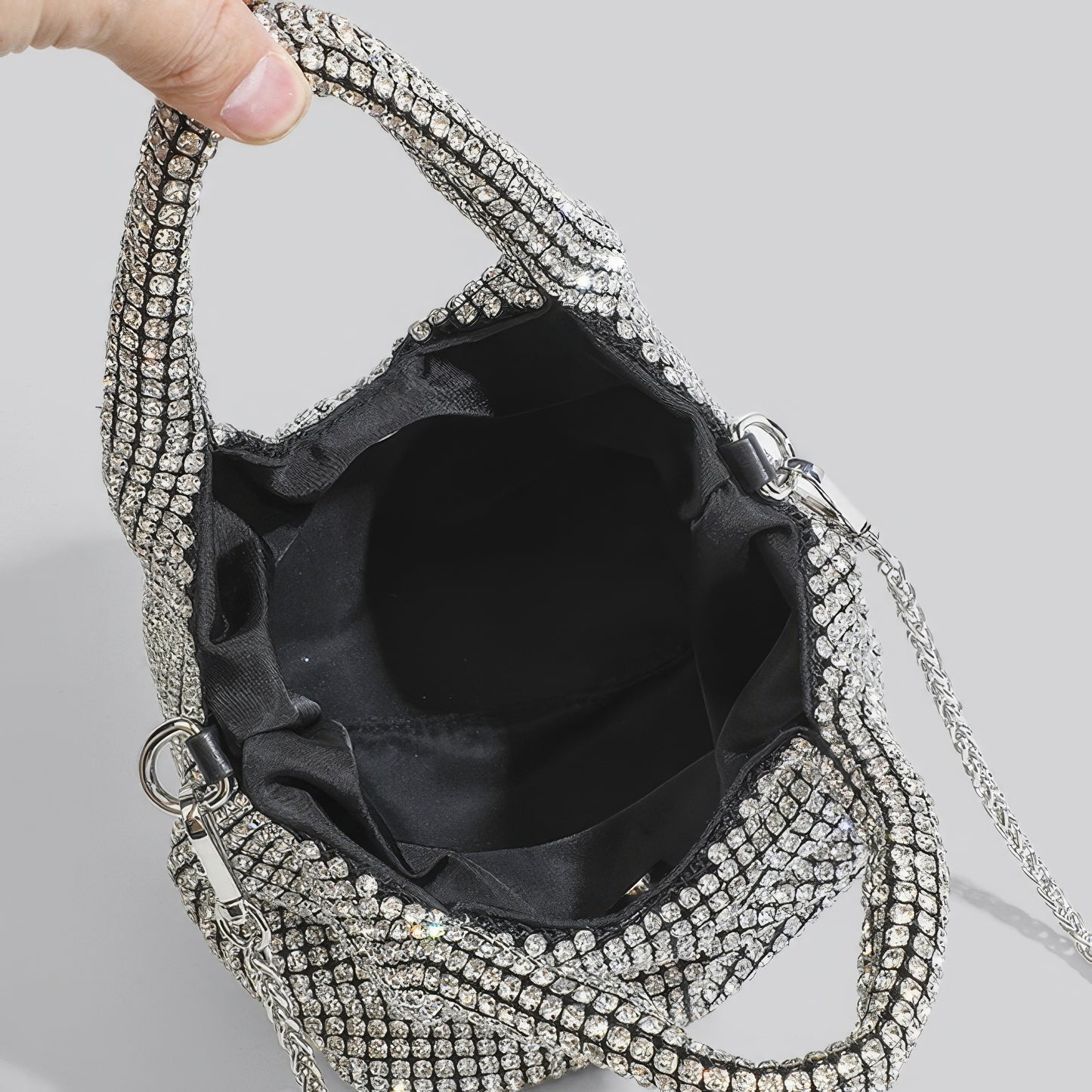 Crystal Mesh Chain Handle Mini Bag