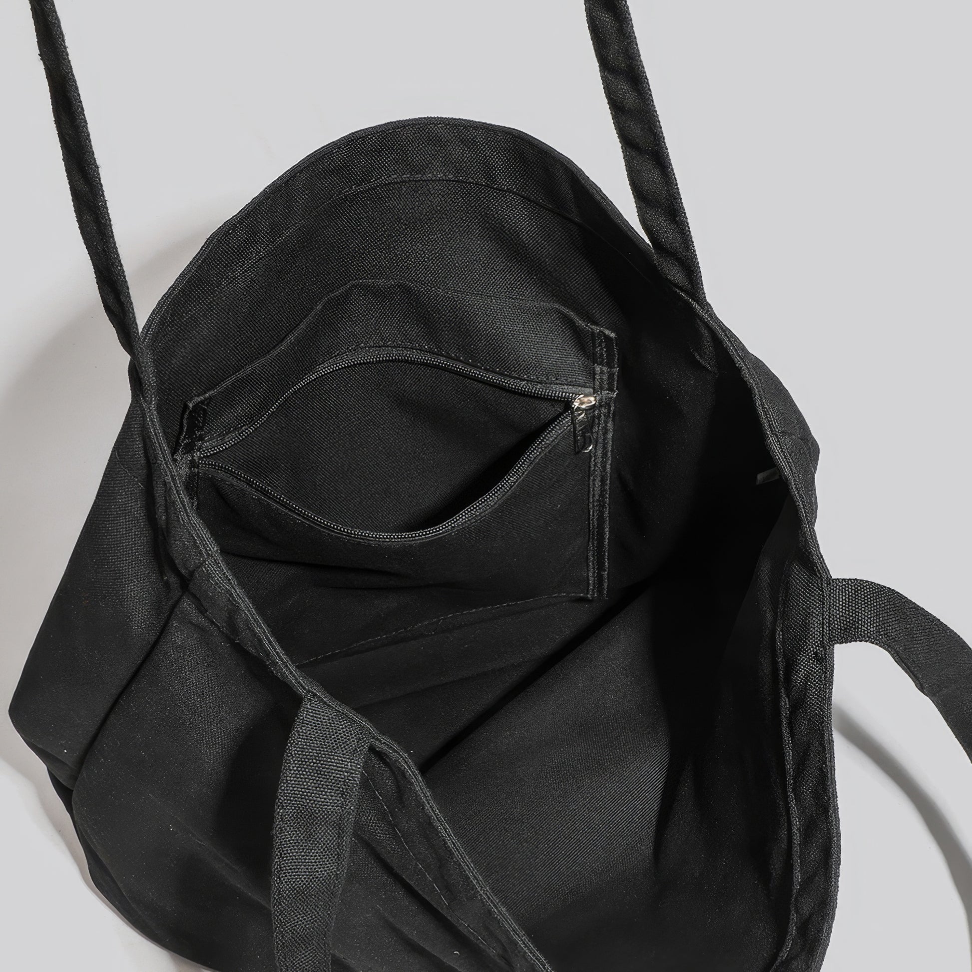 Classic Black Canvas Tote Bag