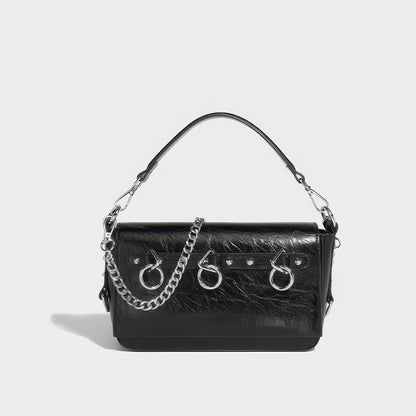Ring Hardware Chain Handle Shoulder Bag