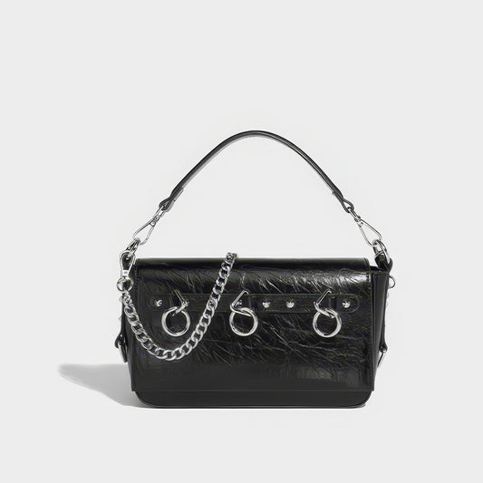 Ring Hardware Chain Handle Shoulder Bag