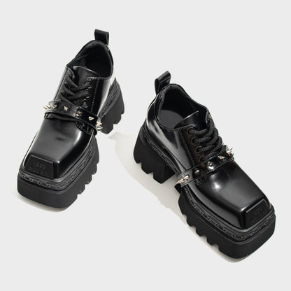 Chunky Square-Toe Platform Shoes