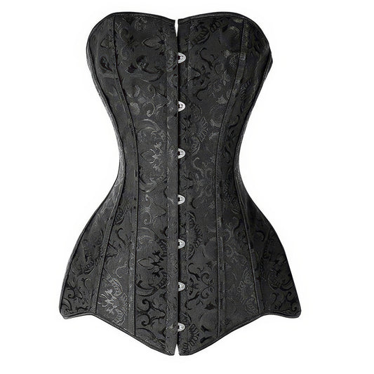 Satin Jacquard Longline Overbust Corset