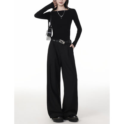 Asymmetrical Off Shoulder Black Top