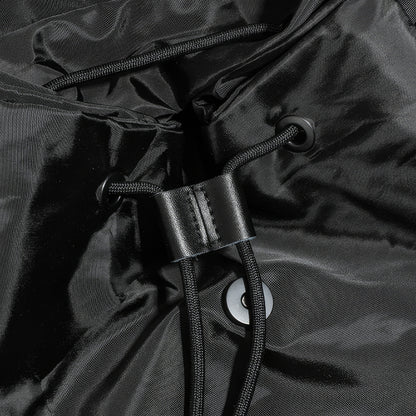 Matte Nylon Drawstring Flap Backpack