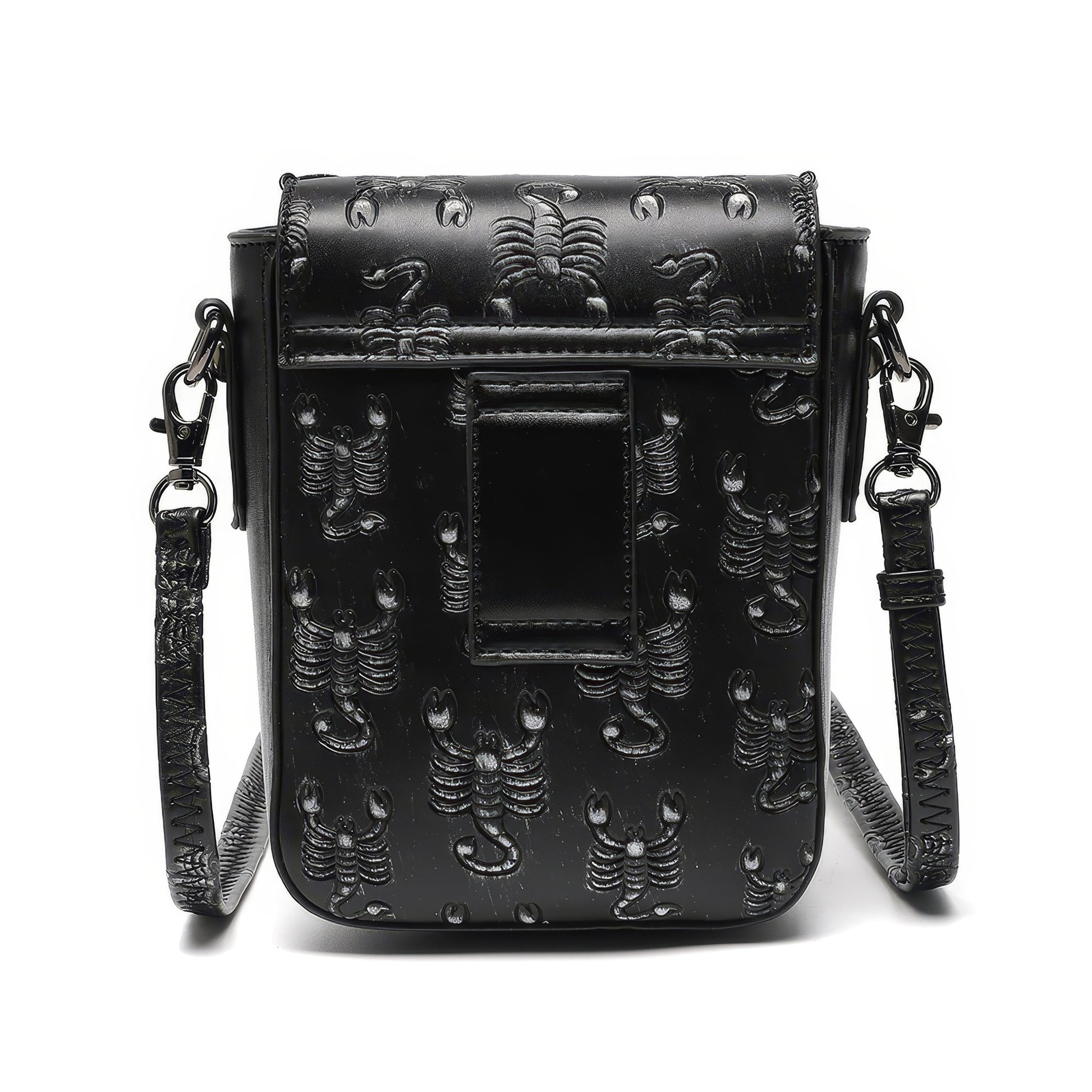Scorpion Embossed Skull Accent Crossbody Bag
