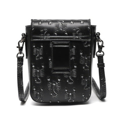 Scorpion Embossed Skull Accent Crossbody Bag