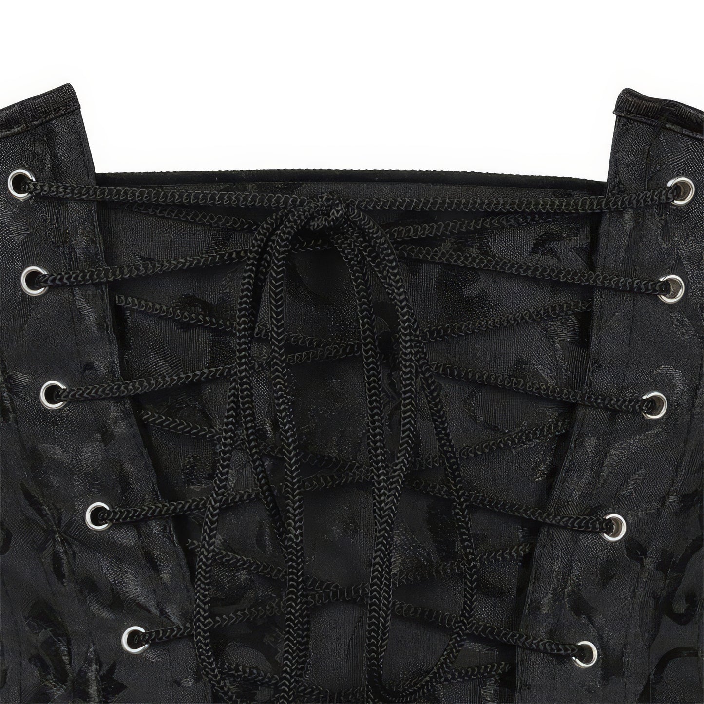 Classic Satin Lace-Up Black Corset
