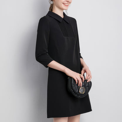 Pleated Collar A-Line Mini Dress