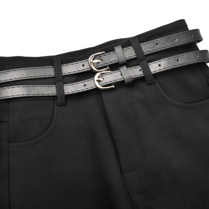 Double Buckle High Waist Shorts