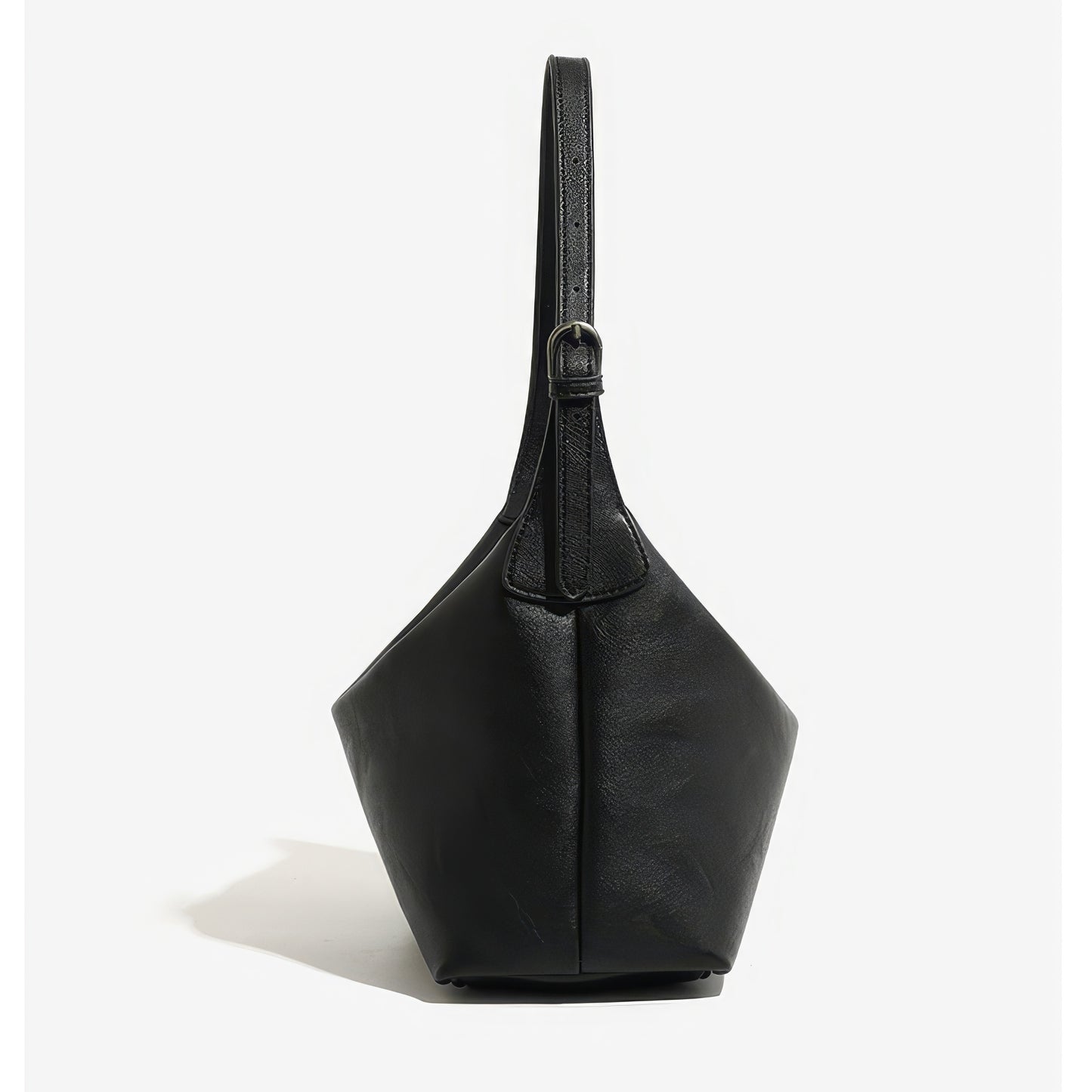 Curved Minimal Faux Leather Shoulder Bag