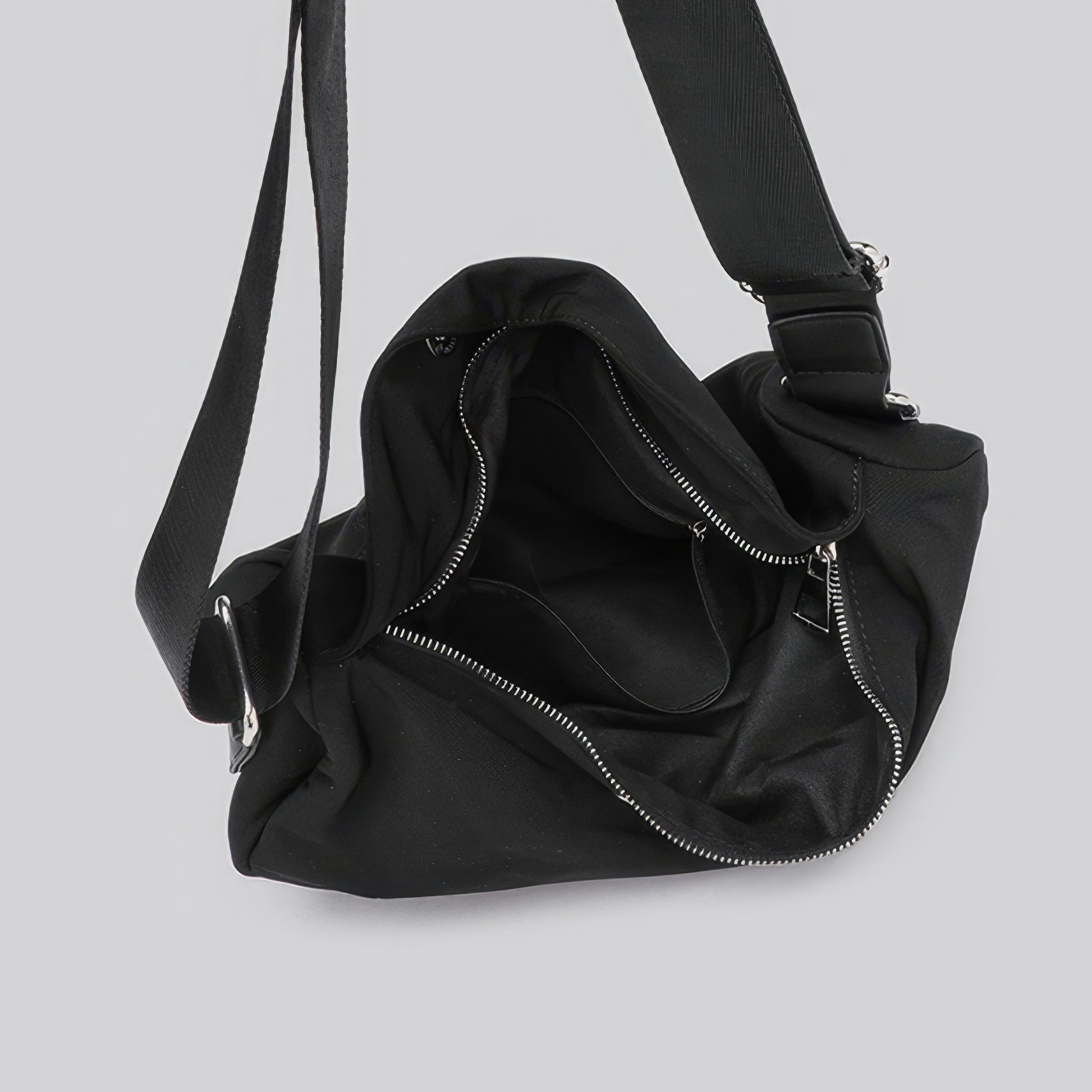 Minimal Canvas Crescent Shoulder Bag