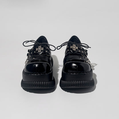 Black Patent Chain Platform Shoes