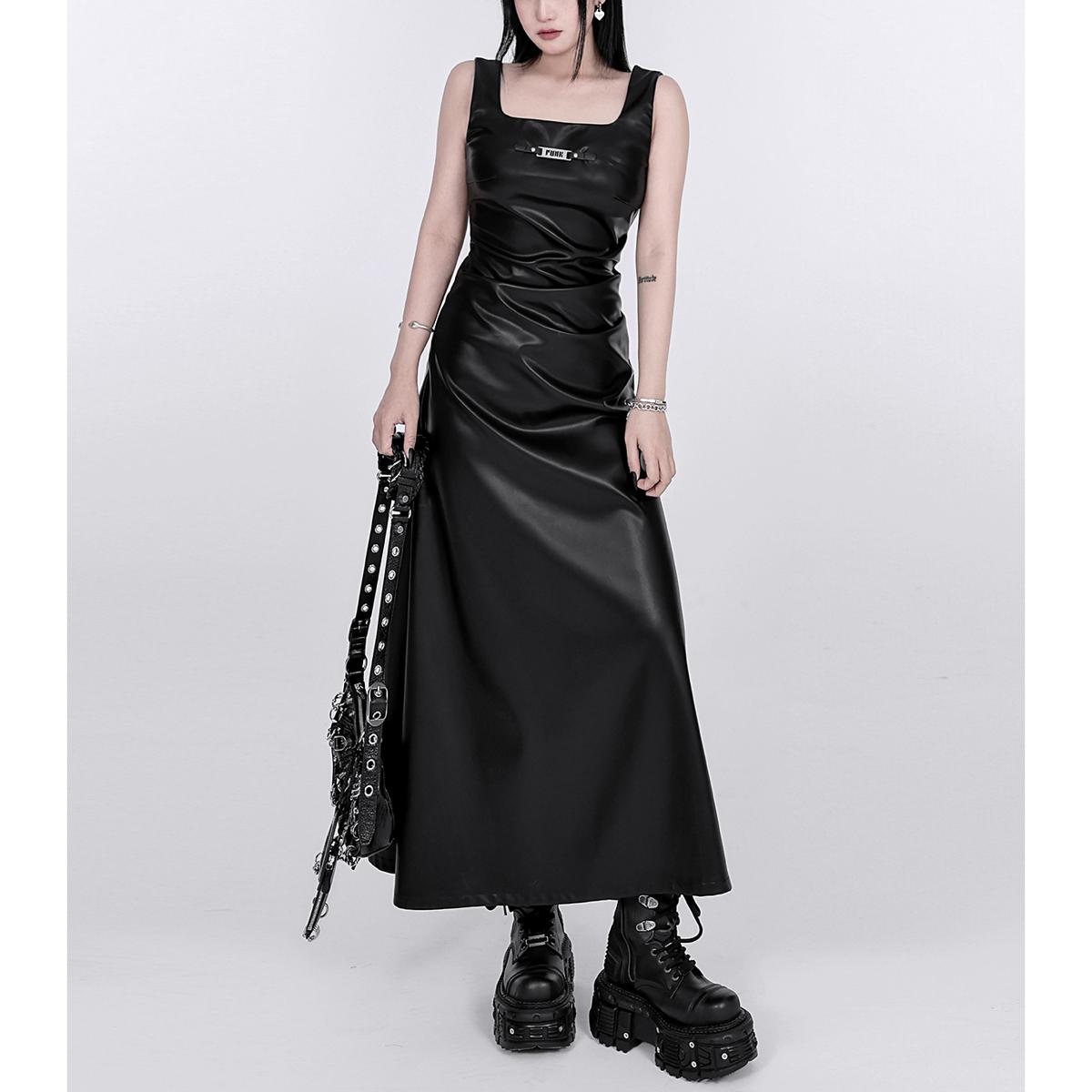 Satin Square Neck Sleeveless Maxi Dress