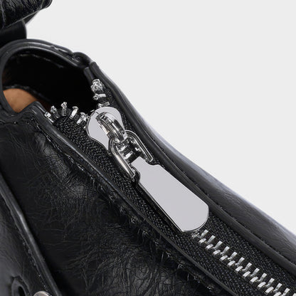 Buckle Strap Glossy Baguette Bag