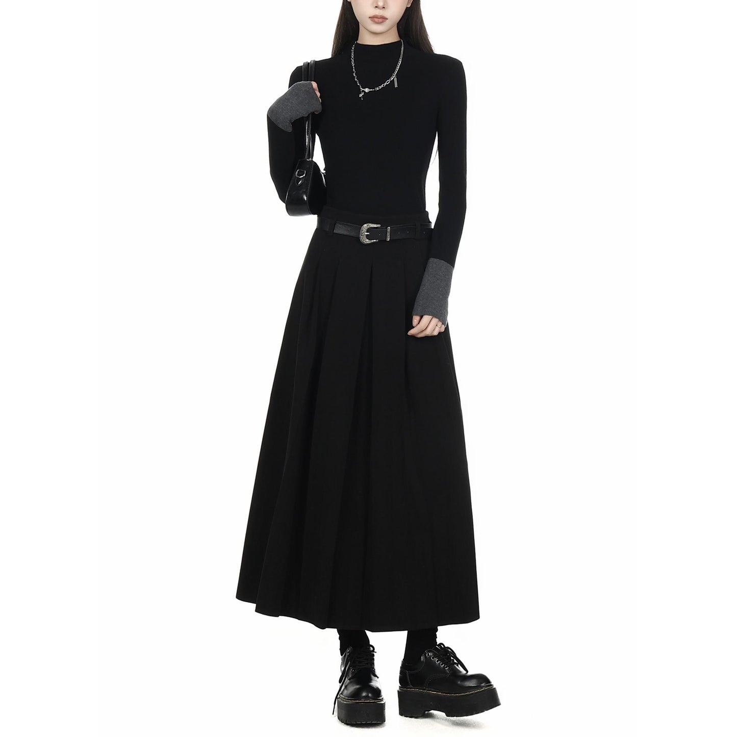 Mock Neck Slim Fit Knit Top