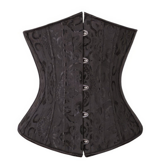 Satin Jacquard Front Busk Corset