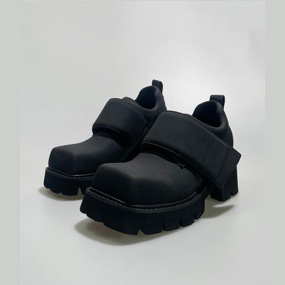 Black Chunky Strap Platform Shoes