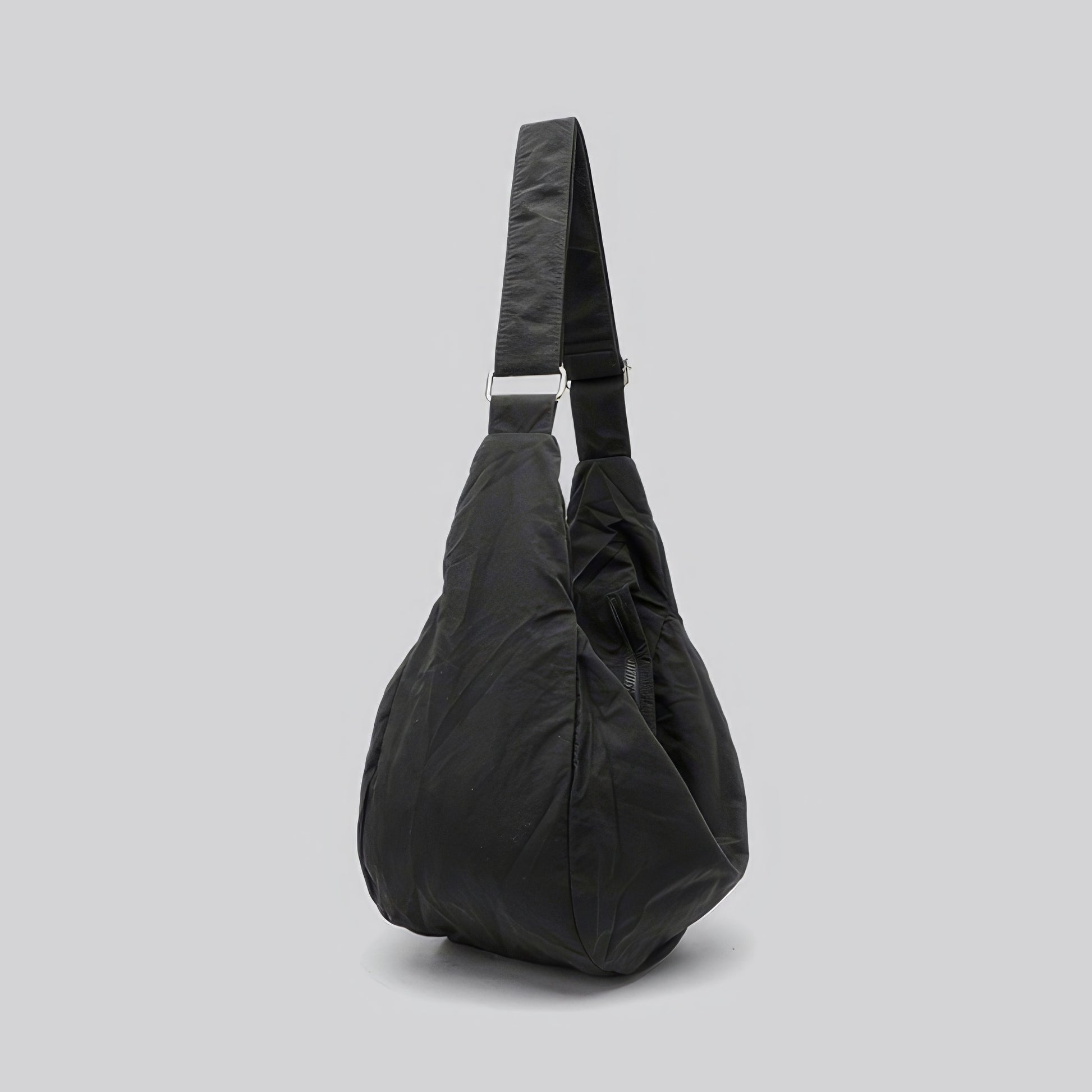 Soft Nylon Crescent Zip Shoulder Bag