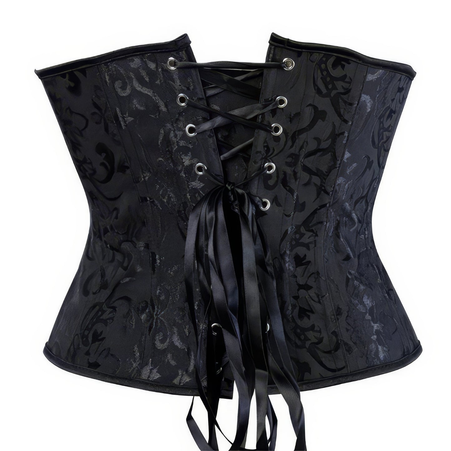 Floral Brocade Classic Black Corset
