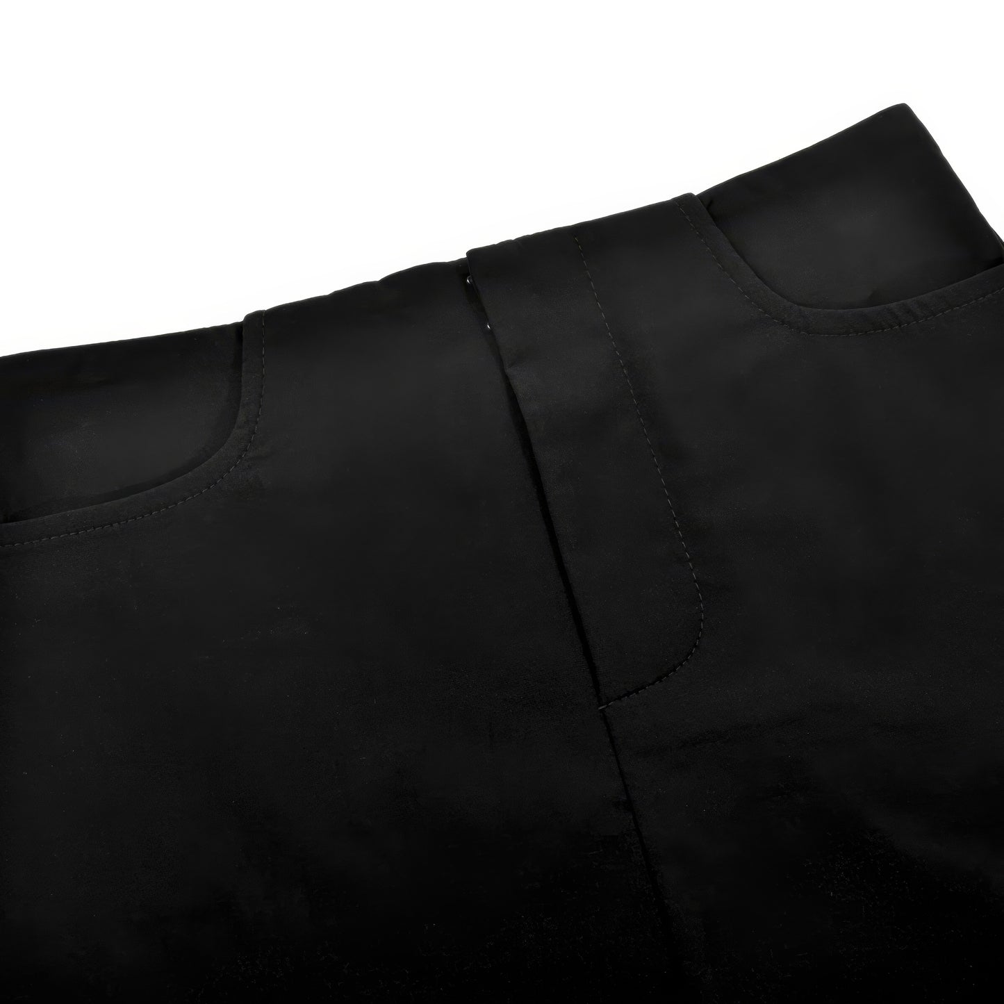 Basic Seamline Fitted Black Mini Skirt