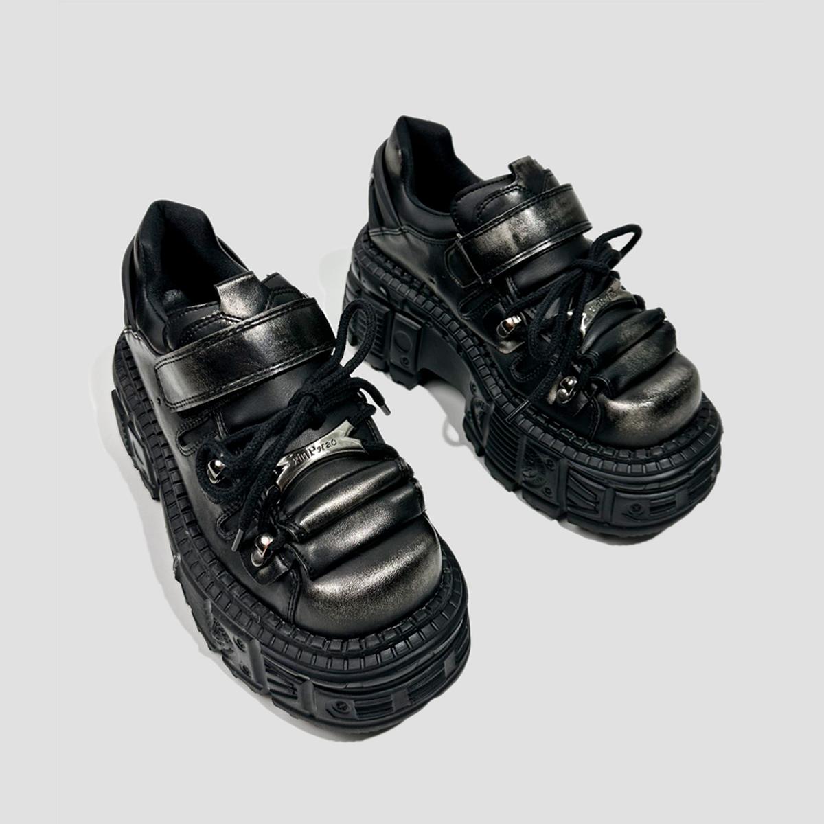 Industrial Distressed Platform Sneakers