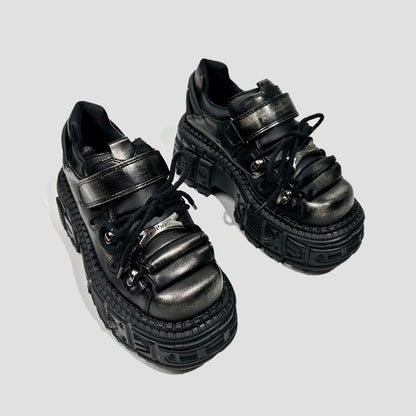 Industrial Distressed Platform Sneakers