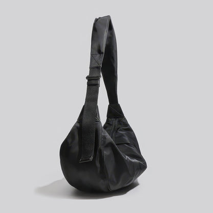 Minimalist Black Nylon Shoulder Bag
