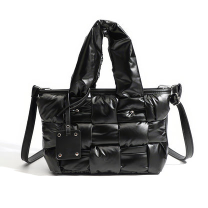 Padded Glossy Quilted Tote Bag