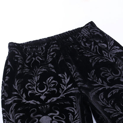 Black Velvet Flare Pants