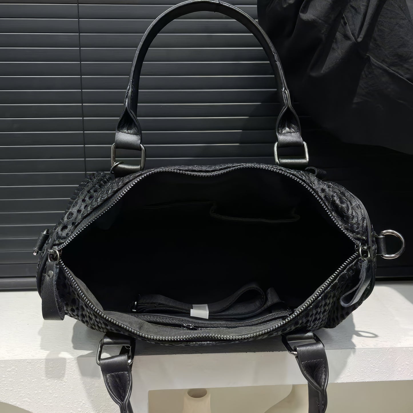 Patent Bow Strap Accent Shoulder Bag