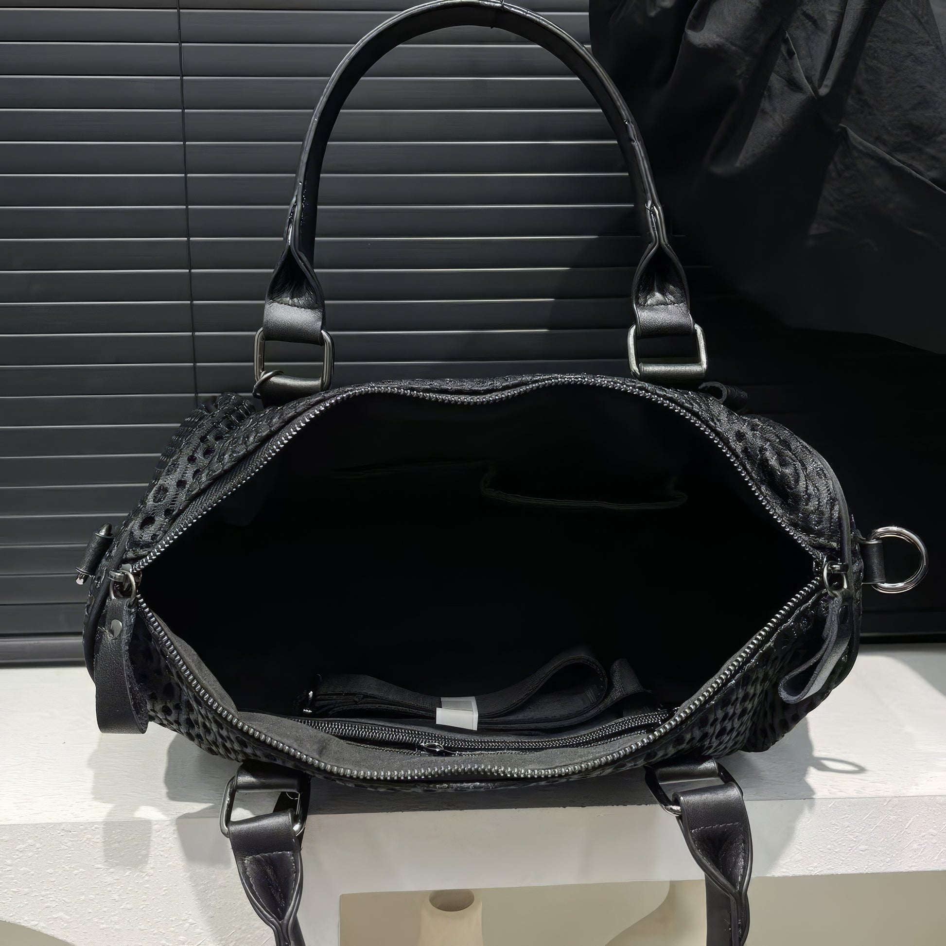 Patent Bow Strap Accent Shoulder Bag