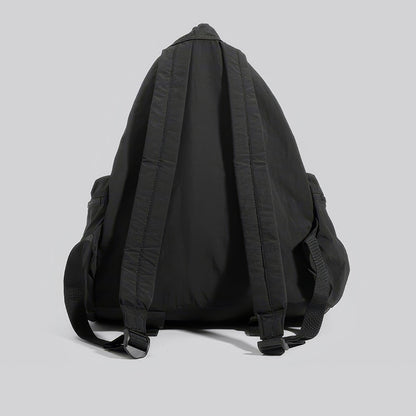 Drawstring Zip Pocket Black Backpack