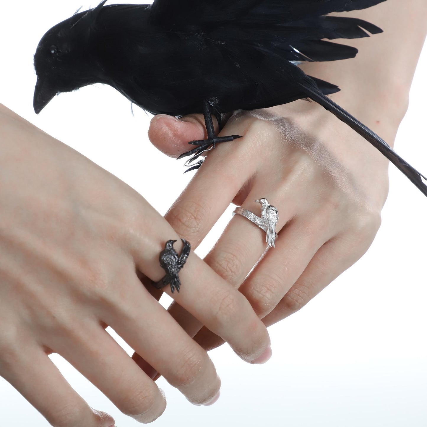 Perched Raven Carved Ring