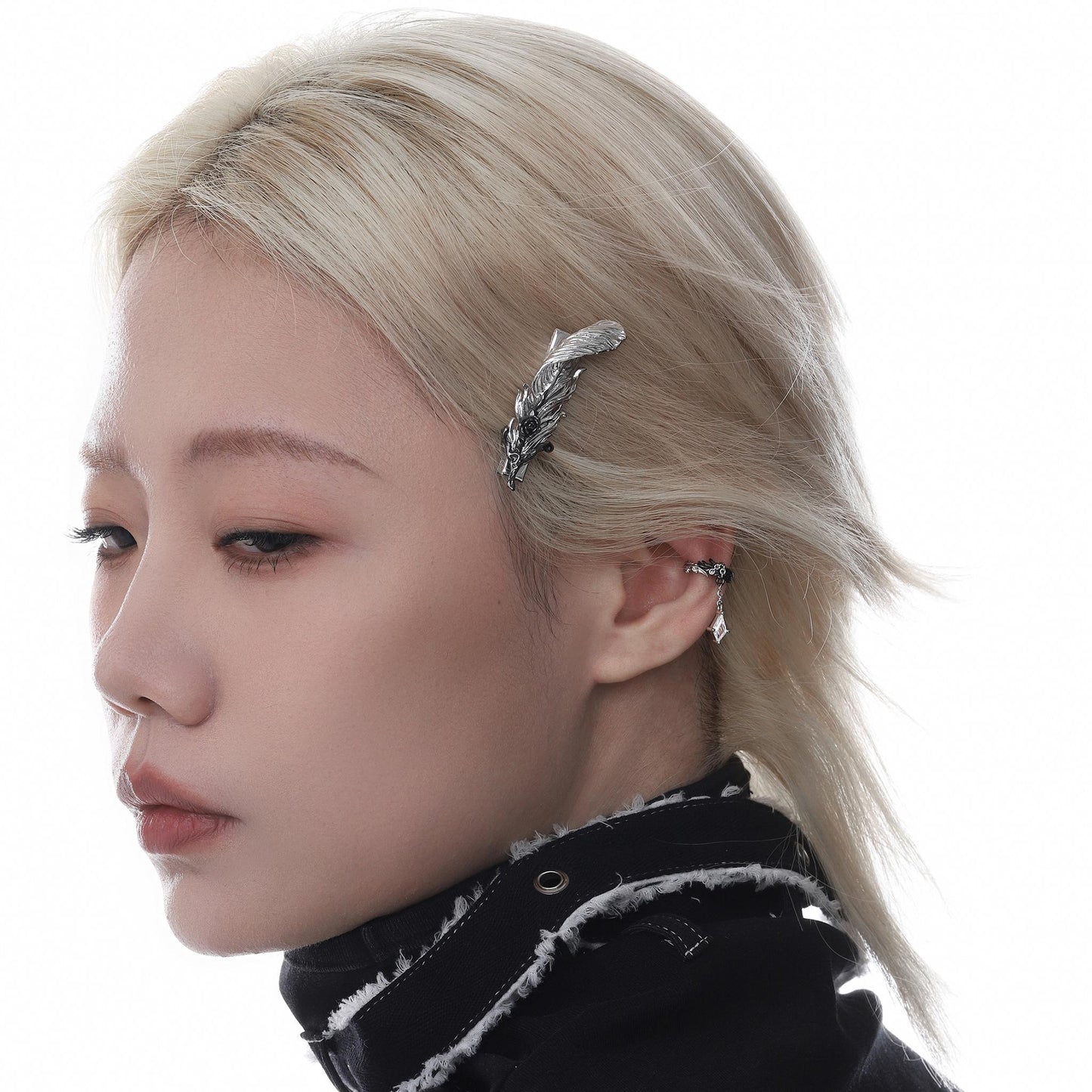 Flame Feather Metal Hair Clip