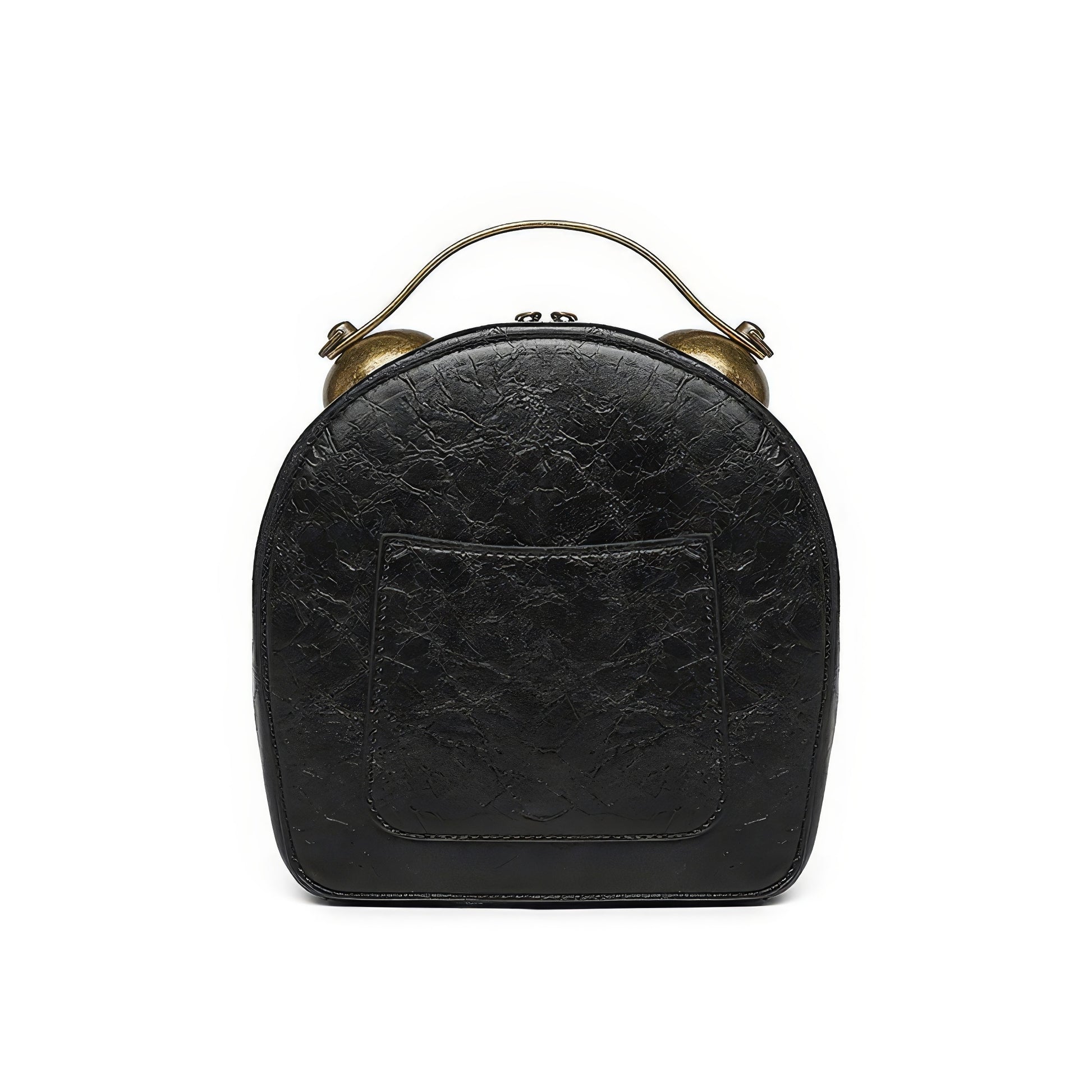 Vintage Clock Face Structured Crossbody Bag