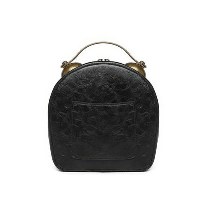 Vintage Clock Face Structured Crossbody Bag