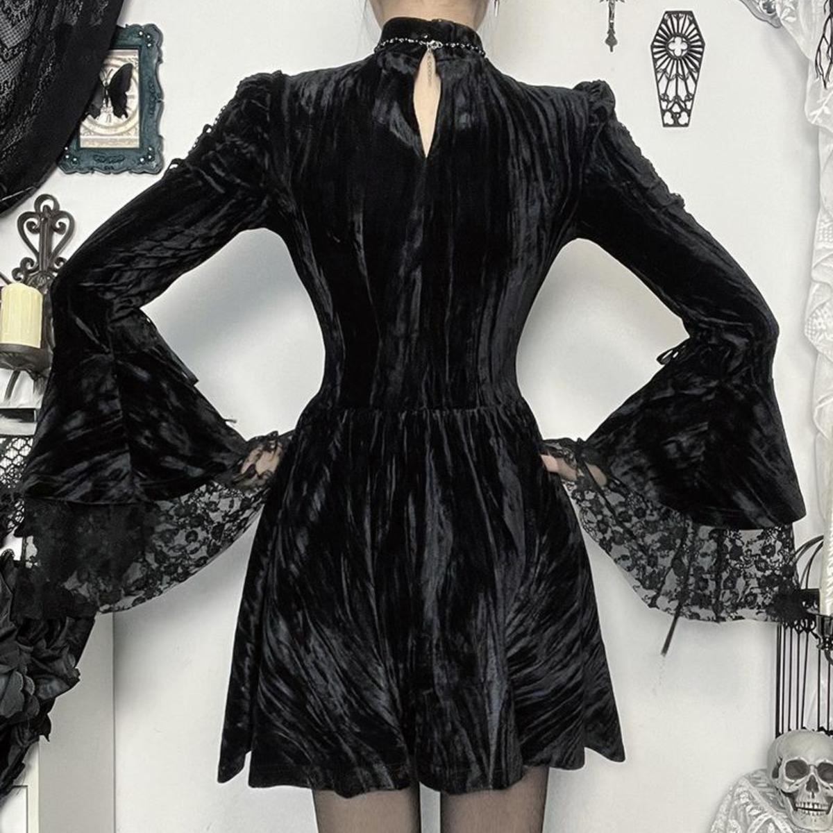 Velvet Bell Sleeve Dress