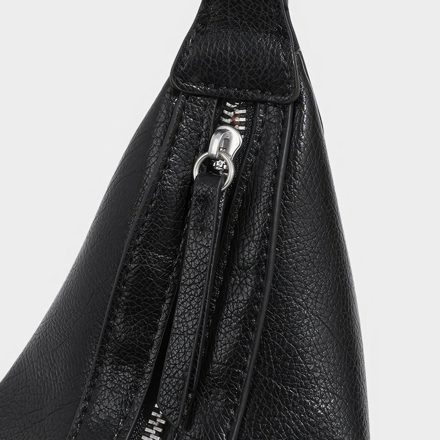 Soft Curved Faux Leather Shoulder Bag