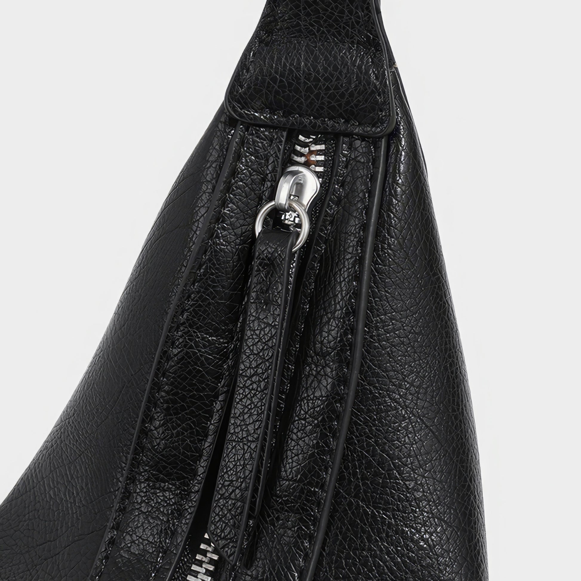 Soft Curved Faux Leather Shoulder Bag