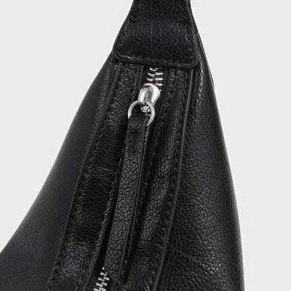 Soft Curved Faux Leather Shoulder Bag