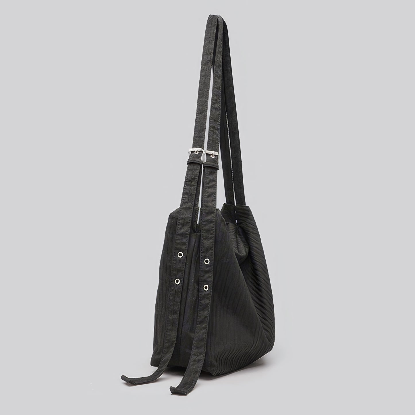 Pleated Fabric Buckle Strap Shoulder Bag