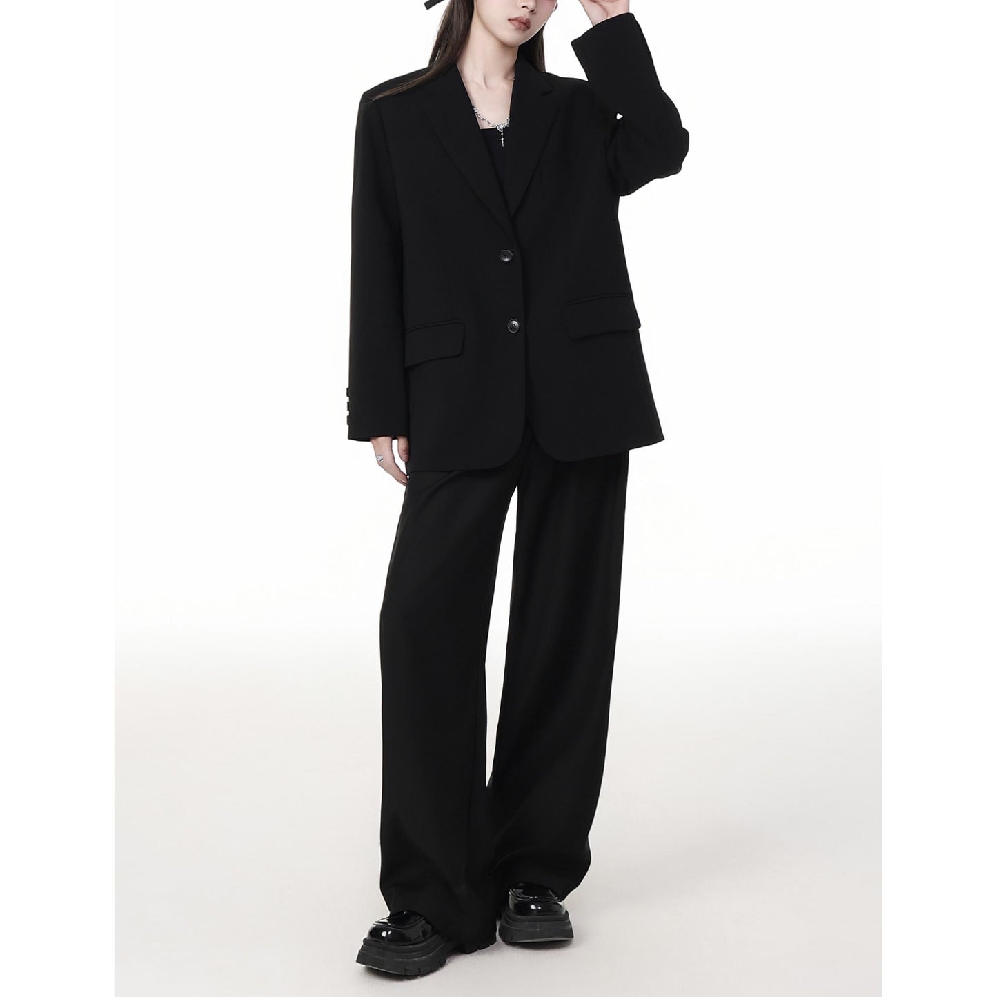 Classic One-Button Tailored Blazer