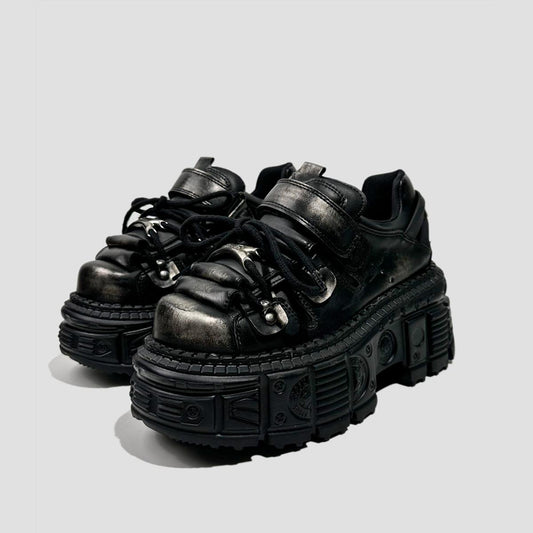 Industrial Distressed Platform Sneakers