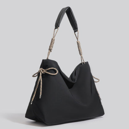 Rope Accent Soft Slouch Shoulder Bag