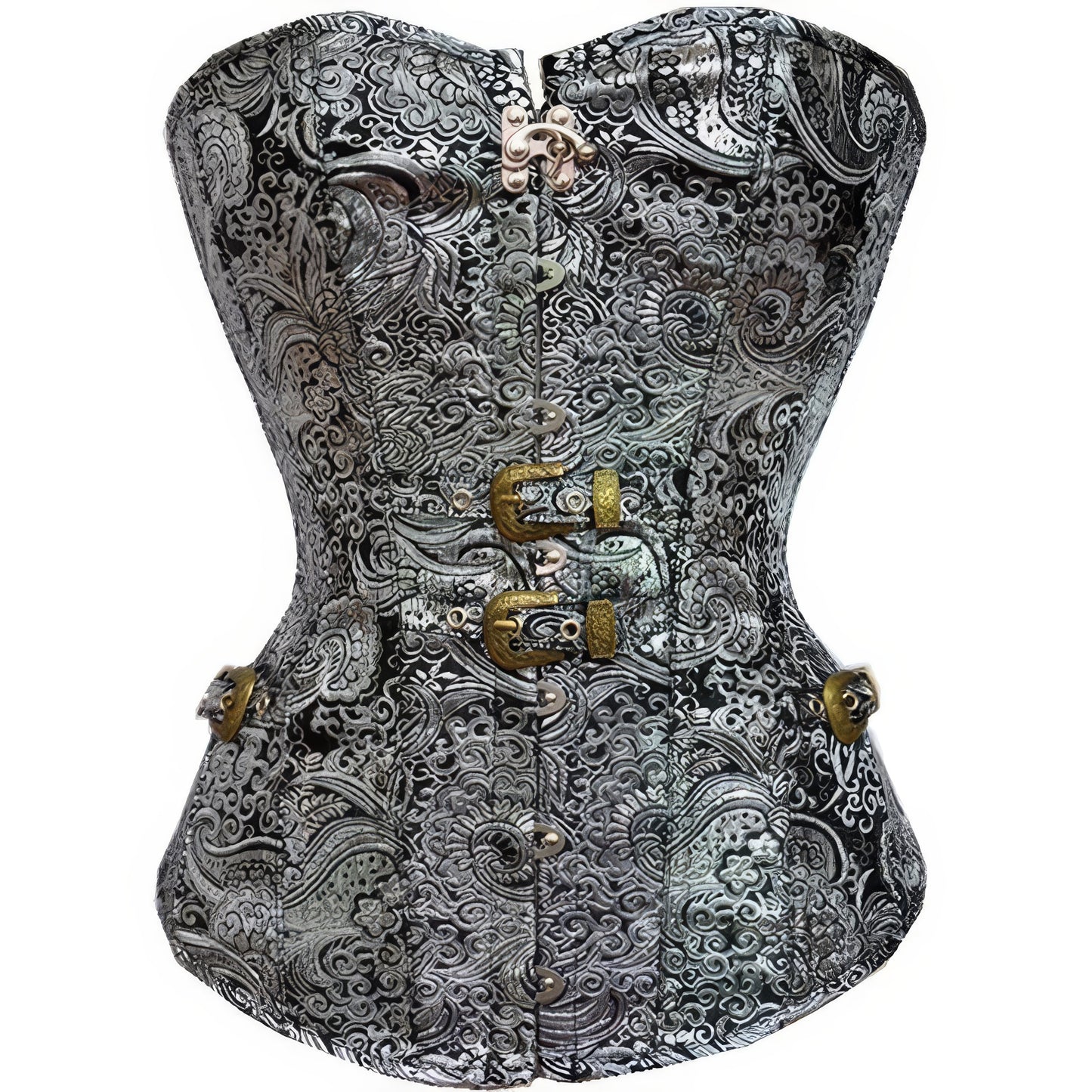 Baroque Buckle Jacquard Corset Top