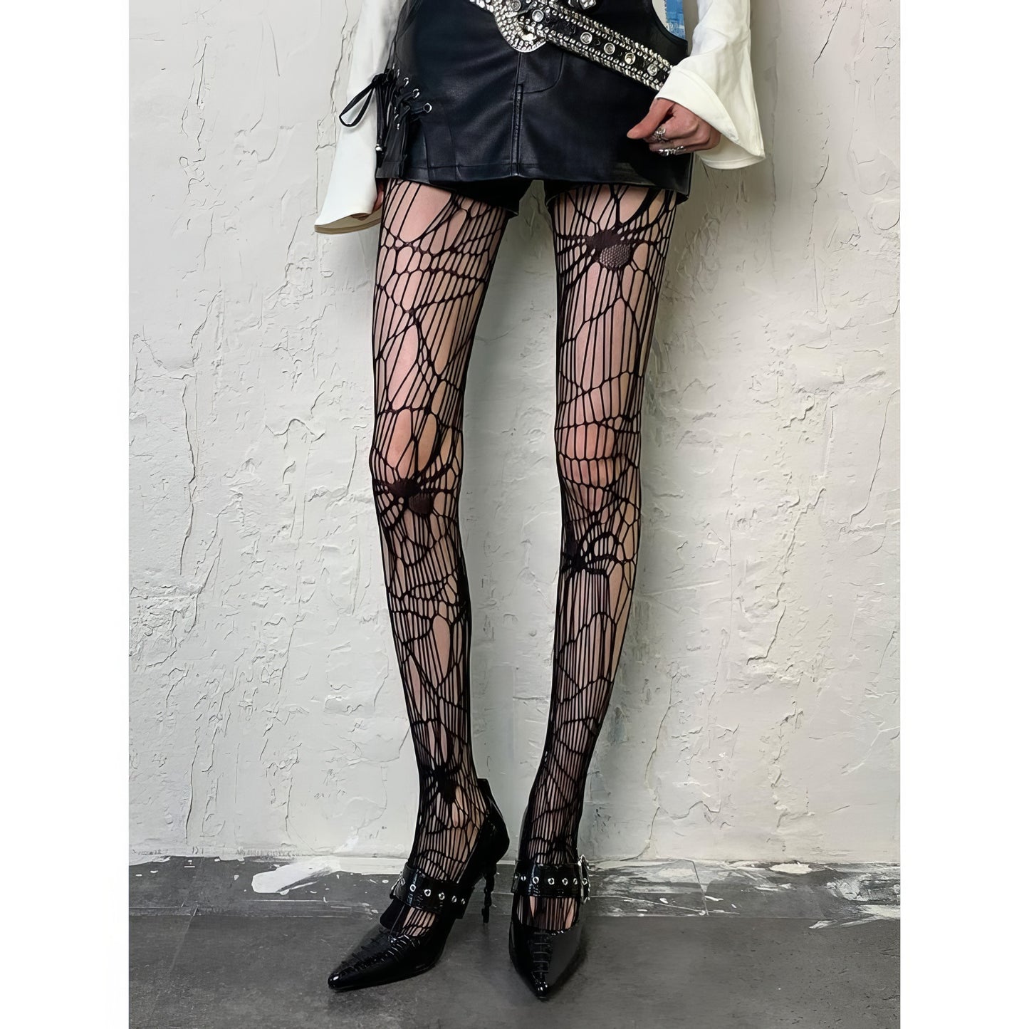 Spider Web Mesh Tights