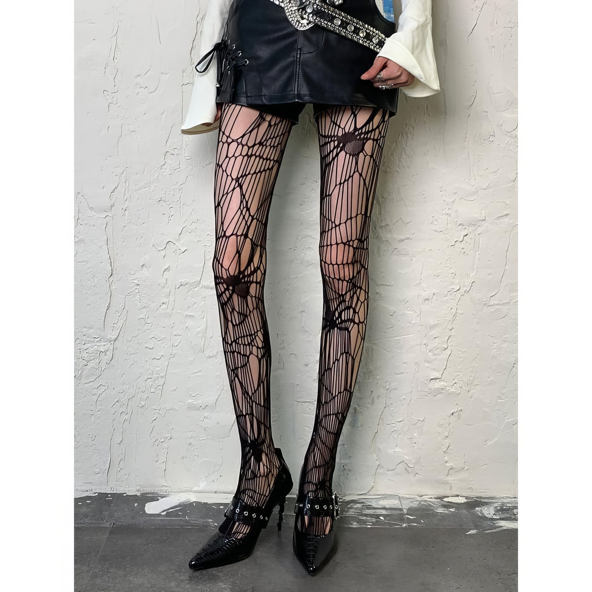 Spider Web Mesh Tights