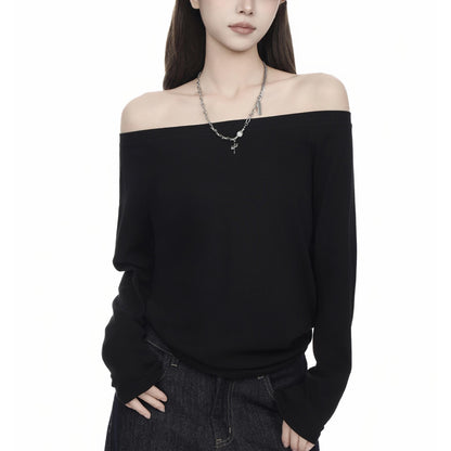 Off-Shoulder Long Sleeve Jersey Top