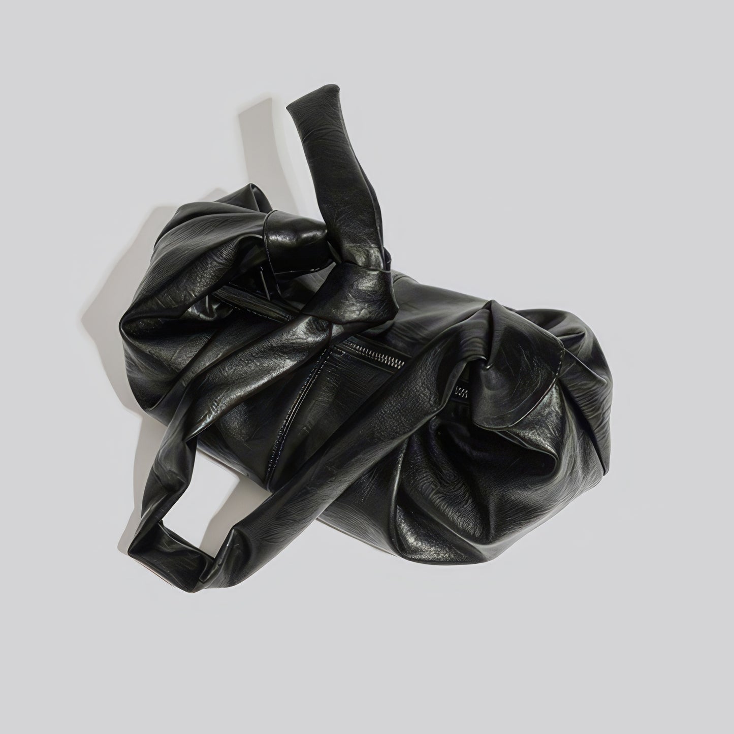 Knotted Faux Leather Soft Shoulder Bag