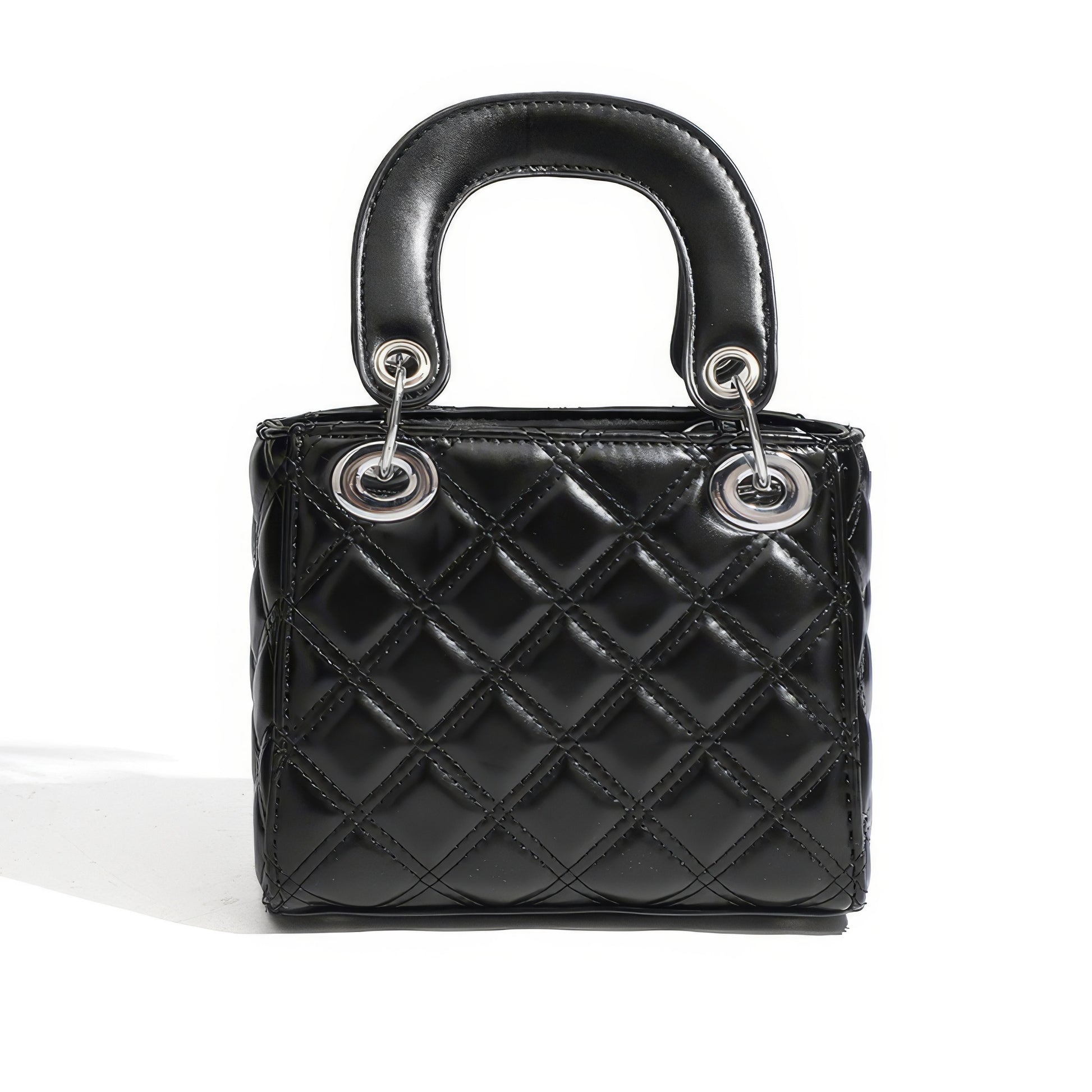 Mini Quilted Pearl Charm Box Bag